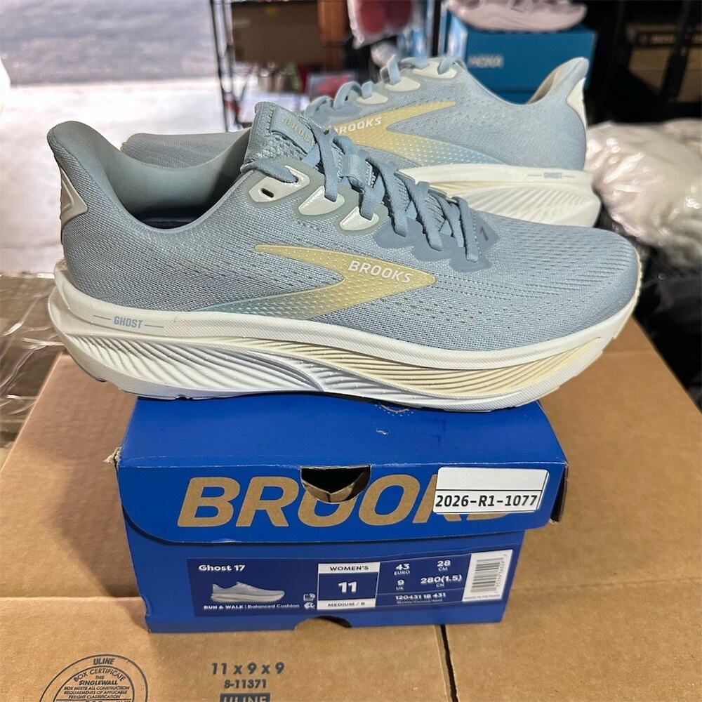 Brooks Ghost 17 'Skyway/Coconut' Cushioned Running Sneakers | Womens 11 B | EUC